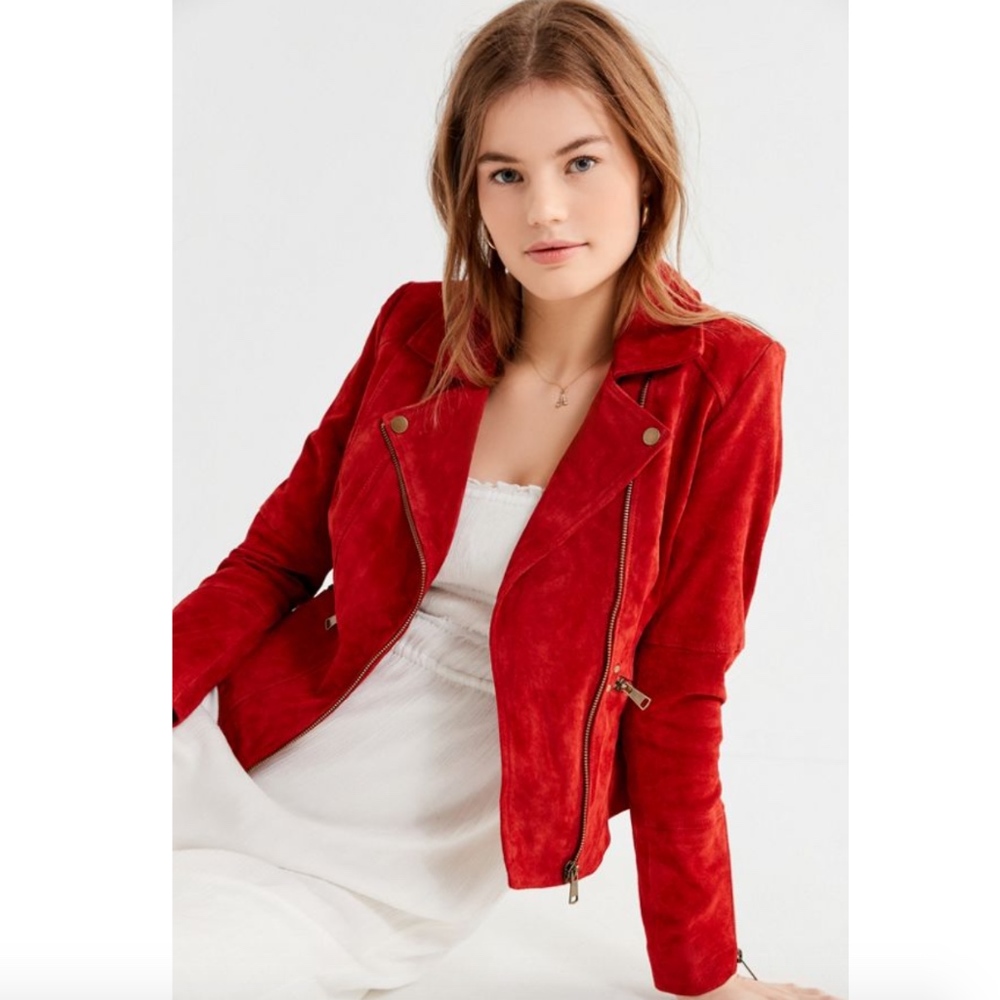 NWT Urban Outfitters suede moto biker jacket - Picture 1 of 5
